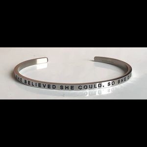 She believed she could so she did silver bracelet
